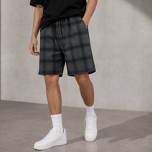 Men's Charcoal Grey & Navy Check Relaxed Shorts