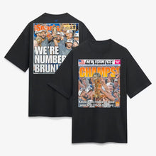 New York Knicks x New York Post Fanatics Black 2026 NBA Finals Champions Newspaper Cover Heavyweight T-Shirt