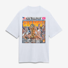 New York Knicks x New York Post Fanatics White 2026 NBA Finals Champions Newspaper Cover Heavyweight T-Shirt