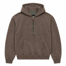 Men's Vintage Brown Quarter Zip Oversized Hoodie
