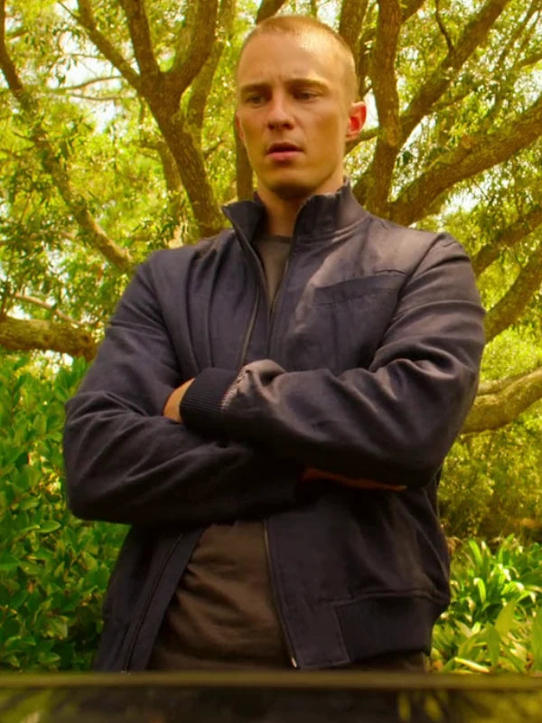 Outer-Banks-Season-5-Drew-Starkey-Rafe-Cameron-Navy-Blue-Bomber-Jacket