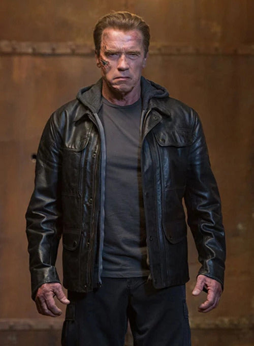 Arnold Schwarzenegger Terminator Genisys Movie Leather Jacket
