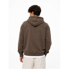 Men's Vintage Brown Quarter Zip Oversized Hoodie