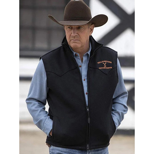 Yellowstone Kevin Costner Black Vest